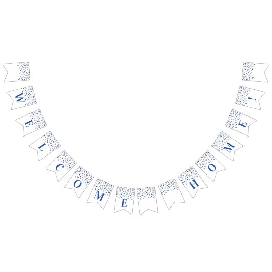 Bienvenue Accueil Bannière Bleu Argent Confetti (Tout)