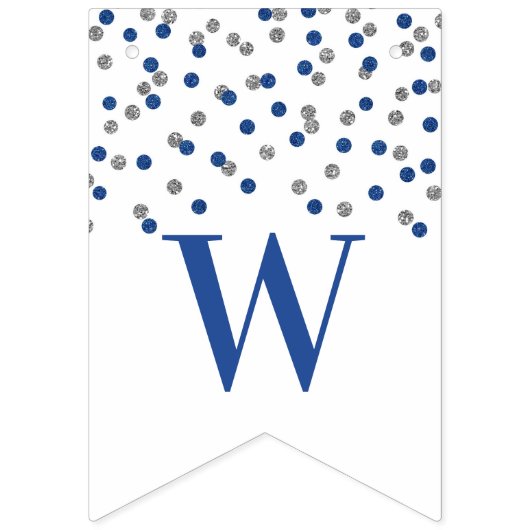 Bienvenue Accueil Bannière Bleu Argent Confetti (Deuxième drapeau)