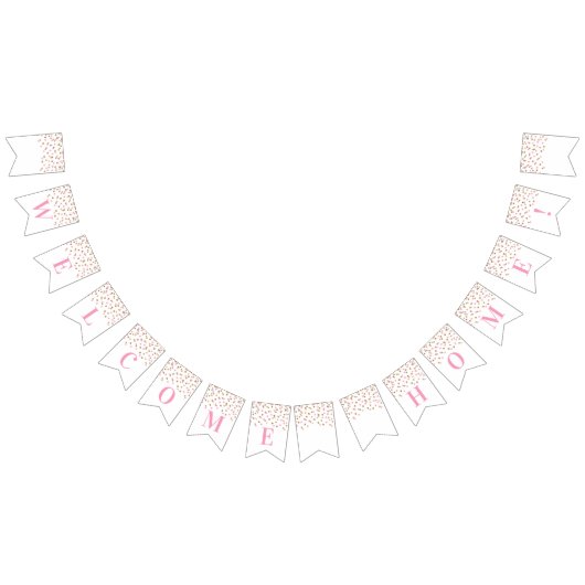 Bienvenue Accueil Bannière Pink Gold Confetti (Tout)