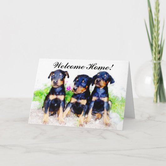 Bienvenue Accueil Chiots de Doberman Carte de voeu (Devant)