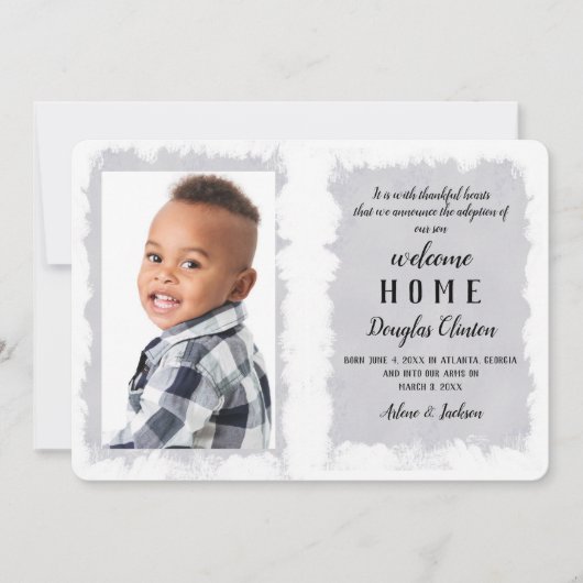 Bienvenue Accueil Faire-part d'adoption photo (Devant)