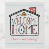 Bienvenue Accueil Immobilier Client Vin Étiquette  (Étiquettes simples)