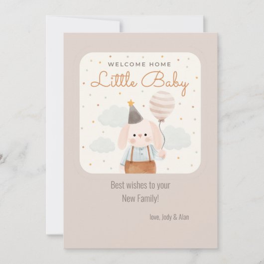 Bienvenue Accueil Petite Carte Bébé (Devant)