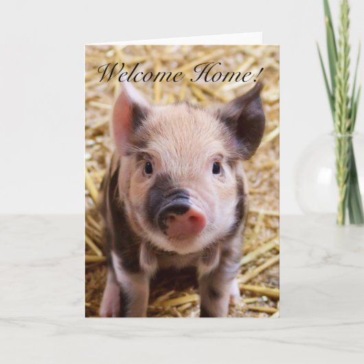 Bienvenue Accueil Piglet carte de voeux (Devant)