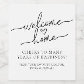 Bienvenue Accueil Realtor Cadeau Étiquette de vin (Étiquettes simples)
