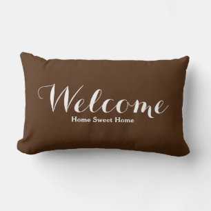 Bienvenue Accueil Sweet Home Coussin décoratif