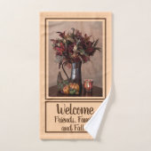 Bienvenue amis, famille et automne / automne (Serviette à main)