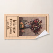 Bienvenue amis, famille et automne / automne (Serviette à main)