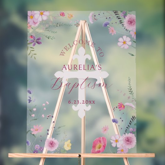 Bienvenue au baptême fleur sauvage (Neutre)