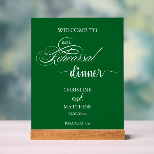 Bienvenue au dîner de répétition Elegant Script Gr (Neutre)