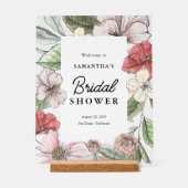 Bienvenue au mariage avec des fleurs de sauge et d (Recto)