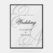 Bienvenue au mariage avec monogramme de luxe et vi (Recto)