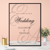 Bienvenue au mariage avec monogramme de luxe et vi (Mariage)