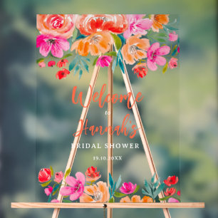 Bienvenue au mariage bohème orange floral sauvage