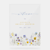 Bienvenue au mariage champêtre bleu et jaune (Recto)