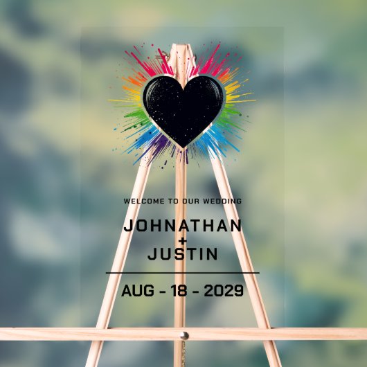 Bienvenue au Mariage de coeur de l'arc-en-ciel (Neutre)