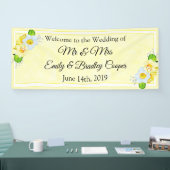 Bienvenue au Mariage de la bannière fleurie jaune (Salon professionnel)