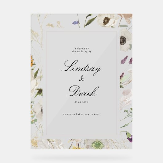 Bienvenue au Mariage de Printemps Moderne (Recto)