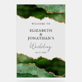 Bienvenue au Mariage d'or moderne Green Faux (Recto)