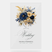Bienvenue au Mariage Floral Marine et Gold (Recto)