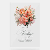 Bienvenue au mariage floral Peach Fuzz (Recto)