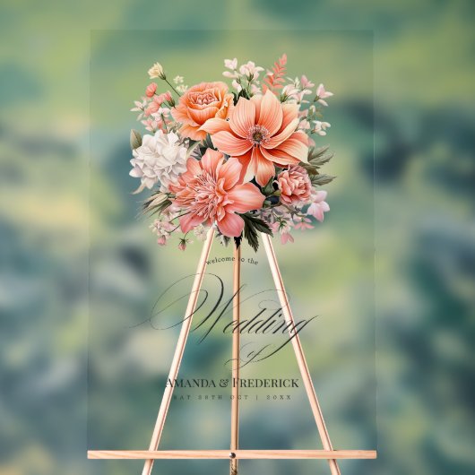 Bienvenue au mariage floral Peach Fuzz (Neutre)