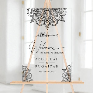 Bienvenue au mariage musulman Mehndi noir