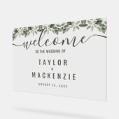 Bienvenue au mariage personnalisé Feuille moderne (Angle)