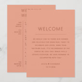 Bienvenue au mariage | Programme du week-end Peach (Devant / Derrière)