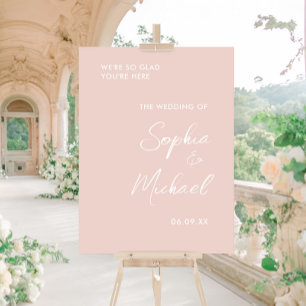 Bienvenue au mariage rose vert Blush