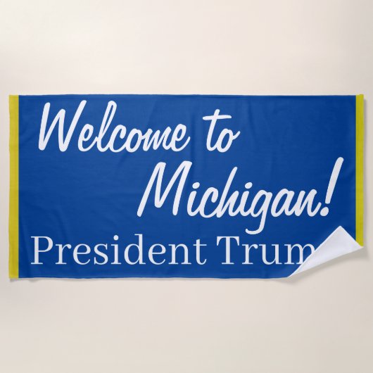 Bienvenue Au Michigan ! Serviette de rallye Trump (Devant)