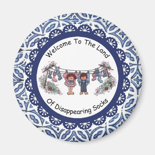 Bienvenue Au Pays De Chaussettes Disparues Magnet (Devant)
