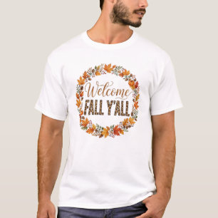 Bienvenue Automne à Tous T-Shirt Couronne de Feuil