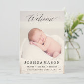 Bienvenue Baby Birthday Faire-part (Debout devant)