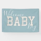 Bienvenue Baby Boy Blue Shower Party Bannière (Horizontal)