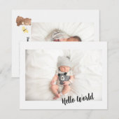 Bienvenue Baby Faire-part bois rustique (Devant / Derrière)