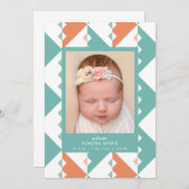 BIENVENUE BABY | Faire-part de naissance de forme  (Devant / Derrière)