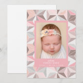 BIENVENUE BABY | Faire-part de naissance géométriq (Devant / Derrière)