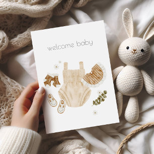 Bienvenue Baby Girl Boho Félicitations Carte
