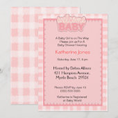 Bienvenue Baby Girl Shower Invitation (Devant / Derrière)