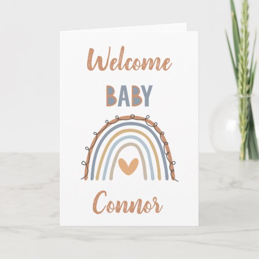 Bienvenue Baby Nom personnalisable | Carte bébé (Devant)
