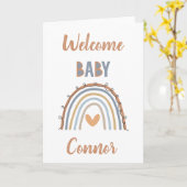 Bienvenue Baby Nom personnalisable | Carte bébé (Fleur jaune)