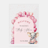 Bienvenue Baby shower fille Eléphant rose Ballons (Recto)