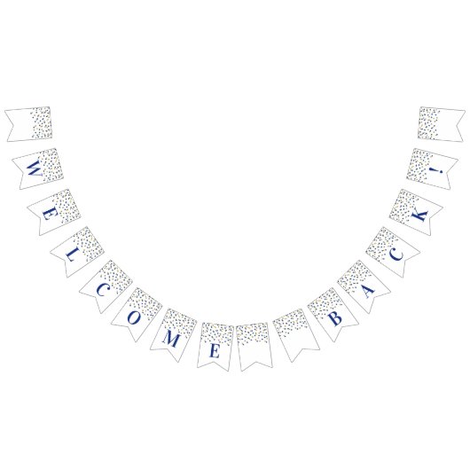 Bienvenue Bannière Bleu Gold Confetti (Tout)