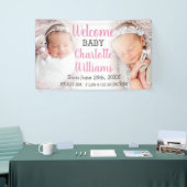 Bienvenue Bébé Fille Annonce Bannière 2 Photos (Salon professionnel)