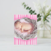Bienvenue bébé fille rose de la carte d'invitation (Debout devant)