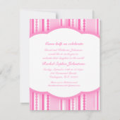 Bienvenue bébé fille rose de la carte d'invitation (Dos)