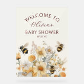 Bienvenue Bee Fleur sauvage Floral Baby shower (Recto)