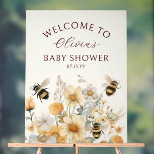 Bienvenue Bee Fleur sauvage Floral Baby shower