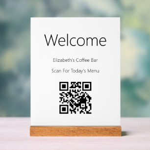 Bienvenue Black White Scan QR Code for Menu Modèle